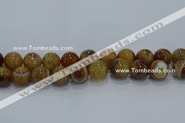 CAG9199 15.5 inches 18mm round line agate gemstone beads