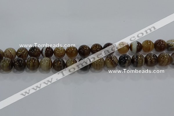 CAG9205 15.5 inches 12mm round line agate gemstone beads