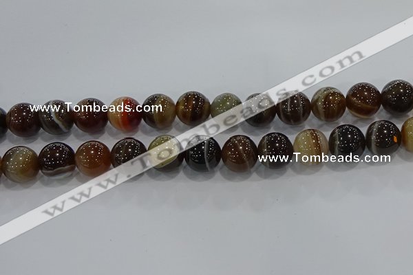 CAG9206 15.5 inches 14mm round line agate gemstone beads