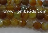 CAG9212 15.5 inches 6mm faceted round line agate gemstone beads