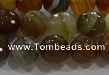 CAG9214 15.5 inches 10mm faceted round line agate gemstone beads