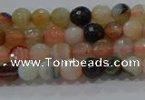 CAG9220 15.5 inches 4mm faceted round line agate beads wholesale