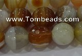 CAG9224 15.5 inches 12mm faceted round line agate beads wholesale