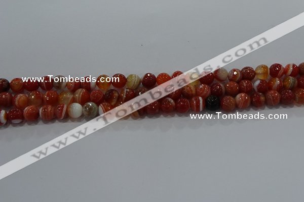 CAG9230 15.5 inches 6mm faceted round line agate beads wholesale