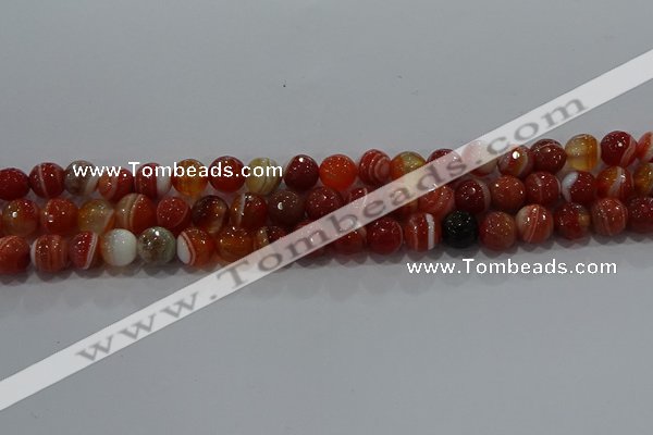 CAG9231 15.5 inches 8mm faceted round line agate beads wholesale