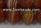 CAG9234 15.5 inches 14mm faceted round line agate beads wholesale