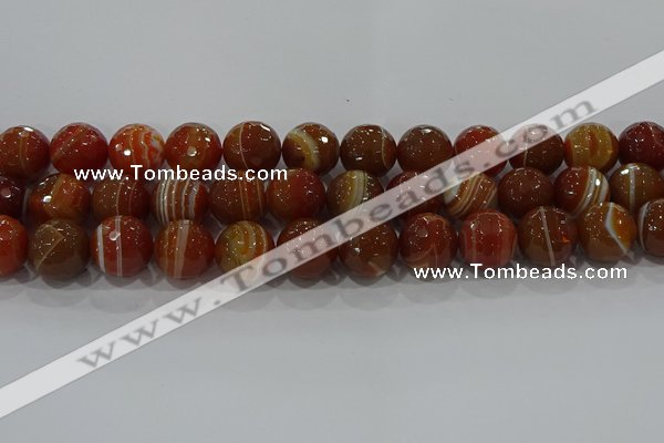 CAG9234 15.5 inches 14mm faceted round line agate beads wholesale