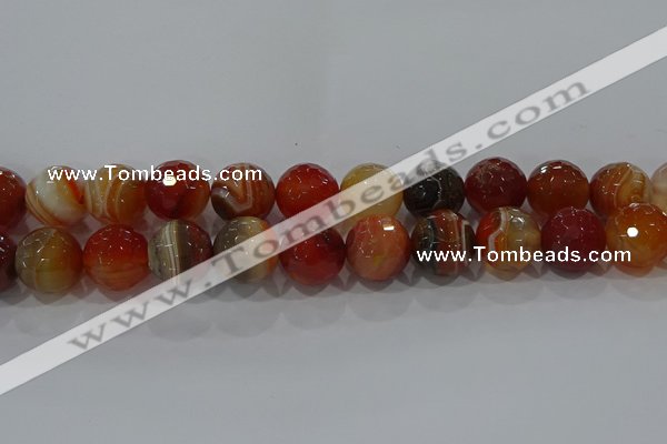 CAG9235 15.5 inches 16mm faceted round line agate beads wholesale