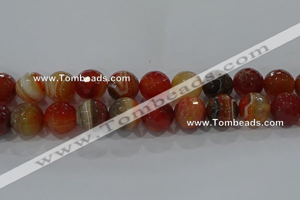 CAG9236 15.5 inches 18mm faceted round line agate beads wholesale