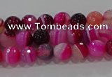 CAG9239 15.5 inches 4mm faceted round line agate beads wholesale