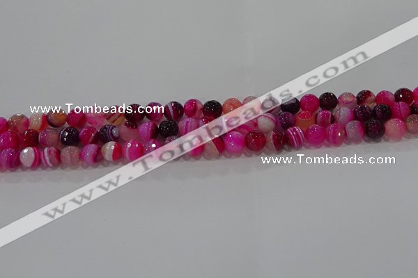 CAG9240 15.5 inches 6mm faceted round line agate beads wholesale