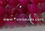 CAG9242 15.5 inches 10mm faceted round line agate beads wholesale