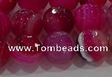 CAG9243 15.5 inches 12mm faceted round line agate beads wholesale