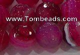 CAG9244 15.5 inches 14mm faceted round line agate beads wholesale