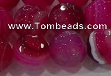 CAG9244 15.5 inches 14mm faceted round line agate beads wholesale