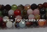 CAG9248 15.5 inches 4mm faceted round line agate beads wholesale