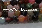 CAG9249 15.5 inches 6mm faceted round line agate beads wholesale