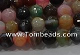 CAG9250 15.5 inches 8mm faceted round line agate beads wholesale