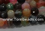 CAG9251 15.5 inches 10mm faceted round line agate beads wholesale