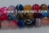 CAG9255 15.5 inches 4mm faceted round line agate beads wholesale