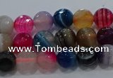 CAG9256 15.5 inches 6mm faceted round line agate beads wholesale