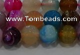 CAG9258 15.5 inches 10mm faceted round line agate beads wholesale