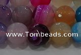 CAG9259 15.5 inches 12mm faceted round line agate beads wholesale