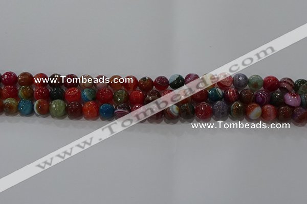 CAG9264 15.5 inches 8mm faceted round line agate beads wholesale