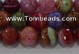 CAG9265 15.5 inches 10mm faceted round line agate beads wholesale