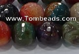 CAG9267 15.5 inches 14mm faceted round line agate beads wholesale