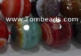 CAG9269 15.5 inches 18mm faceted round line agate beads wholesale