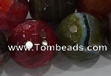 CAG9270 15.5 inches 20mm faceted round line agate beads wholesale