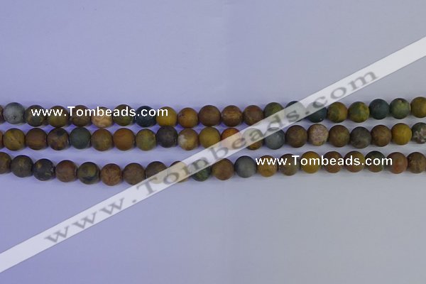 CAG9281 15.5 inches 6mm round matte ocean jasper beads wholesale