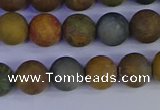 CAG9282 15.5 inches 8mm round matte ocean jasper beads wholesale