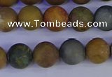 CAG9283 15.5 inches 10mm round matte ocean jasper beads wholesale