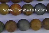 CAG9284 15.5 inches 12mm round matte ocean jasper beads wholesale