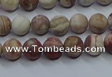 CAG9291 15.5 inches 6mm round matte Mexican crazy lace agate beads