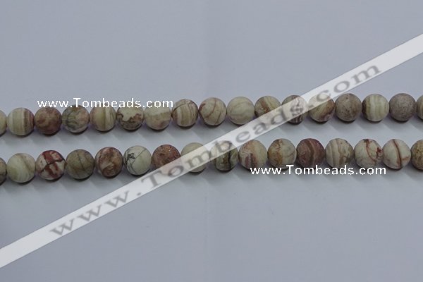 CAG9293 15.5 inches 10mm round matte Mexican crazy lace agate beads