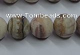 CAG9294 15.5 inches 12mm round matte Mexican crazy lace agate beads