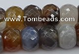 CAG9300 15.5 inches 15*20mm faceted rondelle grey agate beads