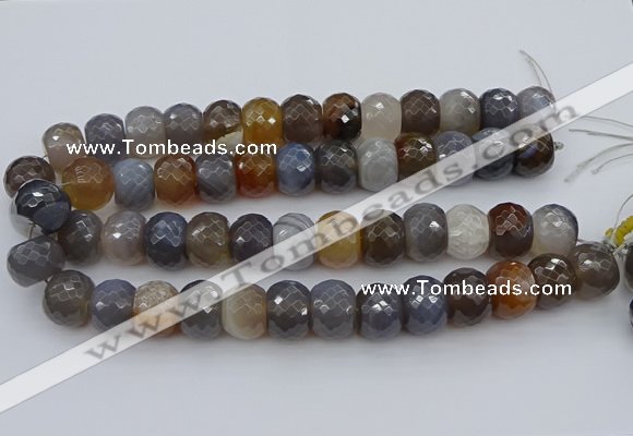 CAG9300 15.5 inches 15*20mm faceted rondelle grey agate beads