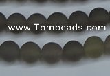 CAG9312 15.5 inches 8mm round matte grey agate beads wholesale