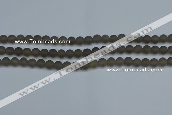 CAG9312 15.5 inches 8mm round matte grey agate beads wholesale