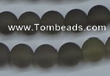 CAG9313 15.5 inches 10mm round matte grey agate beads wholesale