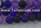 CAG9320 15.5 inches 6mm round matte line agate beads wholesale