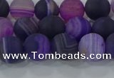 CAG9321 15.5 inches 8mm round matte line agate beads wholesale