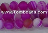 CAG9326 15.5 inches 6mm round matte line agate beads wholesale