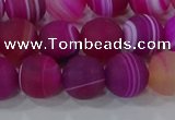 CAG9328 15.5 inches 10mm round matte line agate beads wholesale