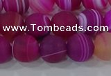 CAG9328 15.5 inches 10mm round matte line agate beads wholesale