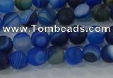 CAG9331 15.5 inches 6mm round matte line agate beads wholesale